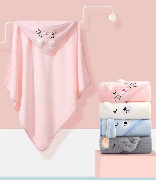 Babyhandduk med Djurmotiv – Mjuk Huvhandduk